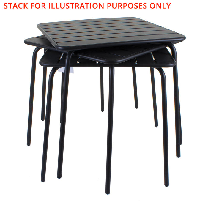 Slatted Bistro Square Table - Sand Grey