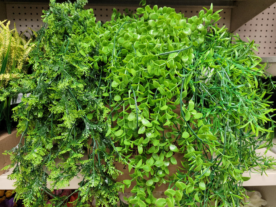 Plastic Greenery Hanging Bush