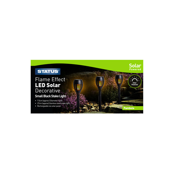 LED Solar Light Black 3pc