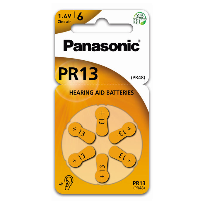 Panasonic PR13 Hearing Aid Batteries Pack of 6