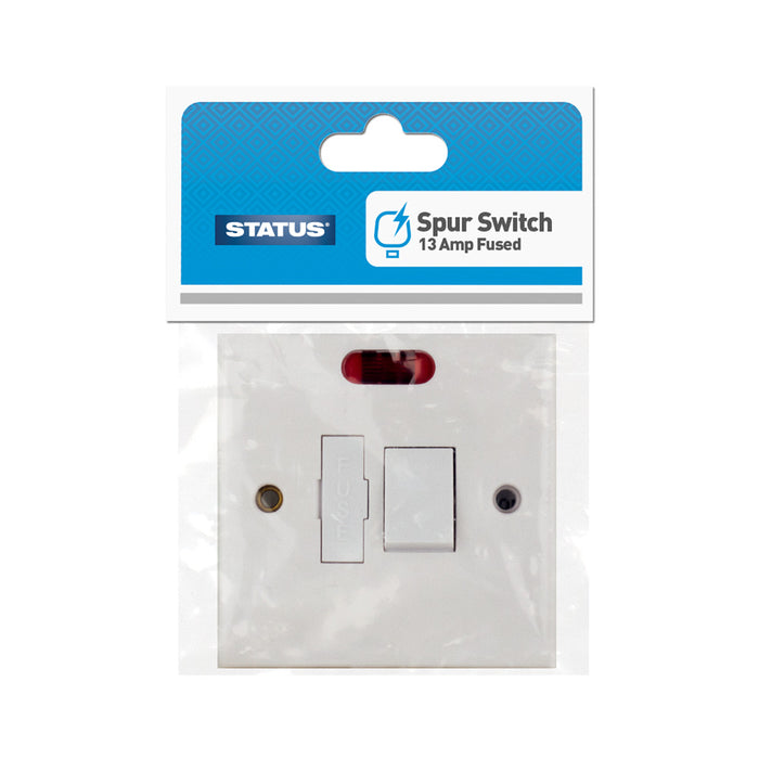 Spur Switch Connection Unit Switched Neon Indicator White