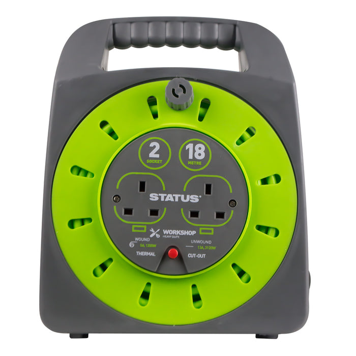 2 Socket Outlet Extension Cable Reel Hand Bag