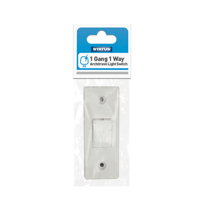 Architrave Light Switch White 1 Gang 1 Way