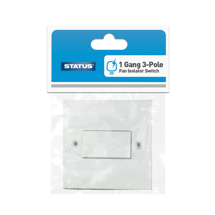 Triple Pole Fan Isolator Switch White