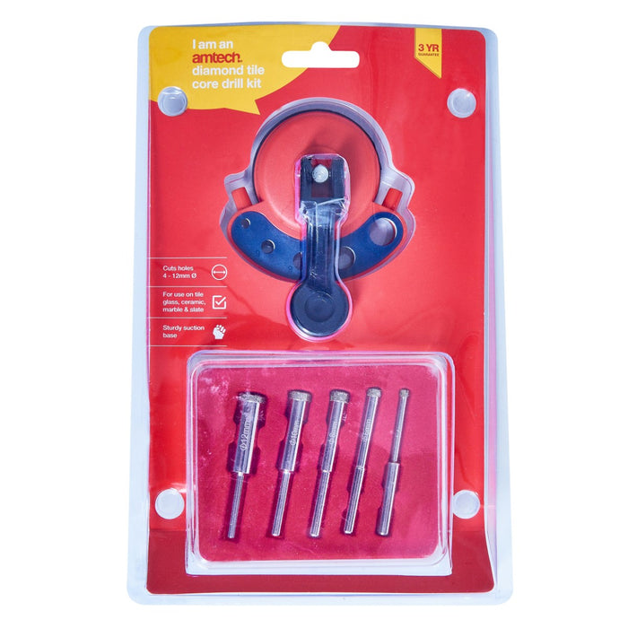 Diamond Tile Core Drill Kit and Vacuum Base Drill Guide