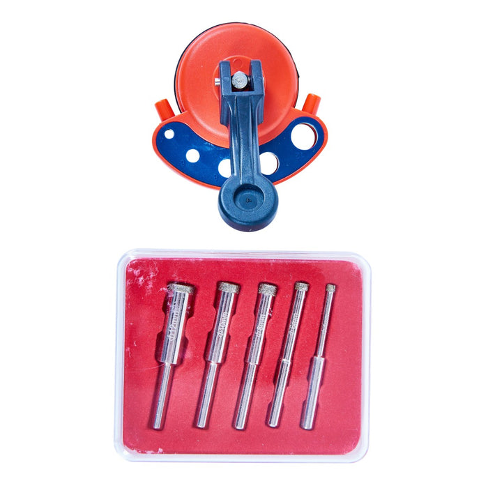 Diamond Tile Core Drill Kit and Vacuum Base Drill Guide