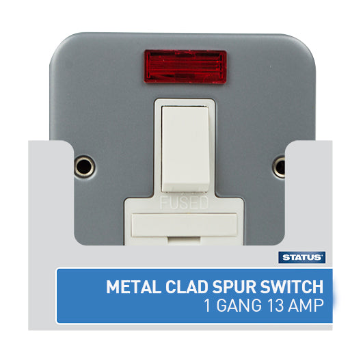 Metal Clad Spur Switch Gray LED Indicator