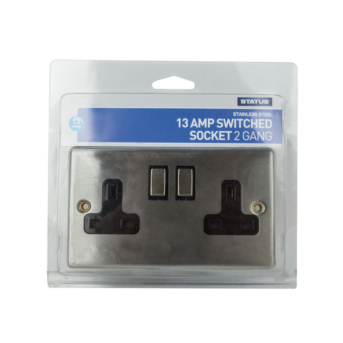 Stainless Steel Screw Through Wall Socket