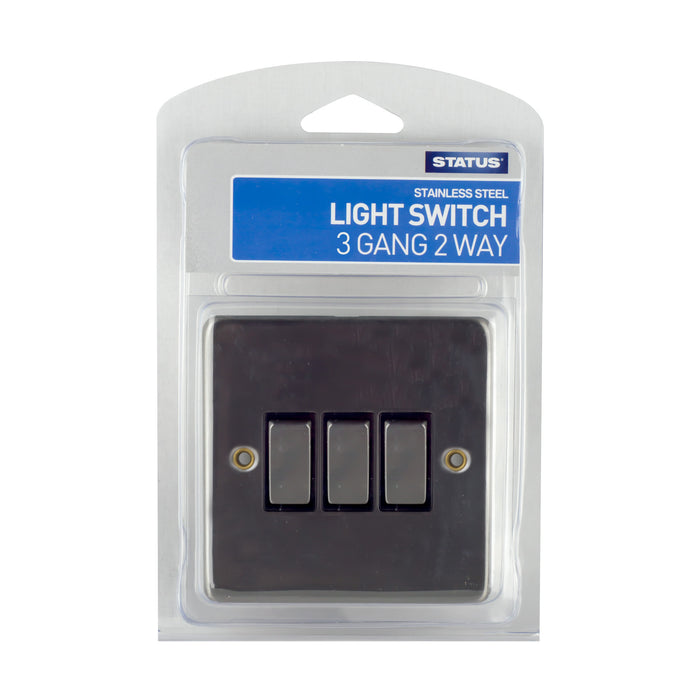 Stainless Steel Screw Through Light Switch