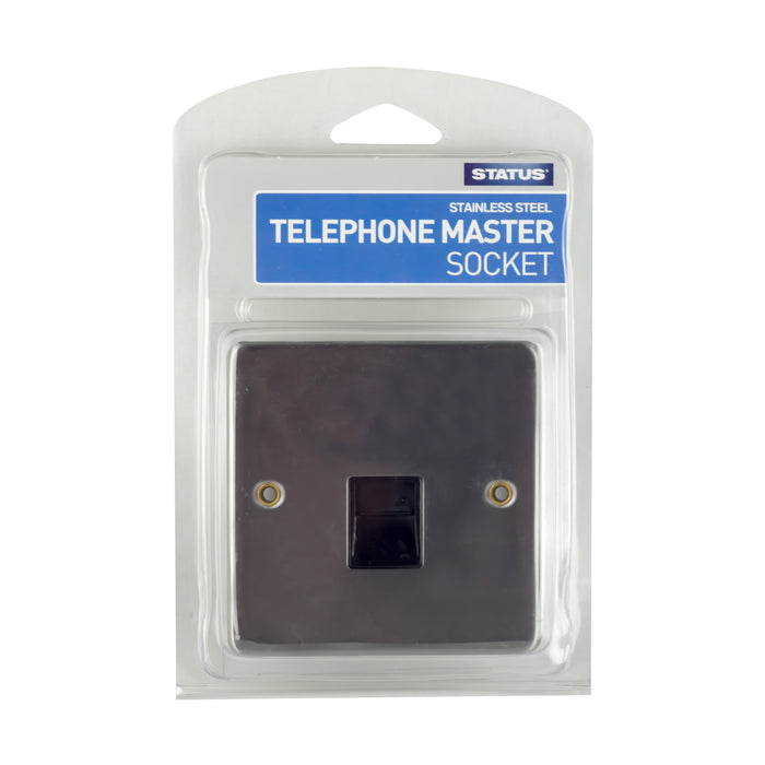 Stainless Steel Screw Through Telephone Socket