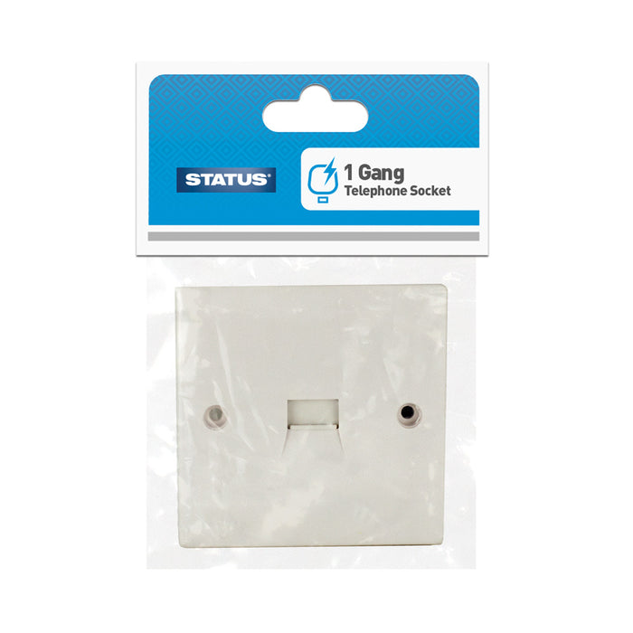 Telephone Socket - White - Status - 1 pk