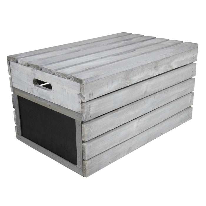Ash Grey Vintage Wooden Crates with Lid