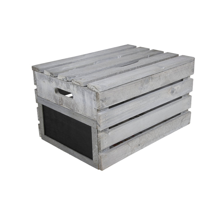 Ash Grey Vintage Wooden Crates with Lid