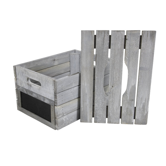 Ash Grey Vintage Wooden Crates with Lid