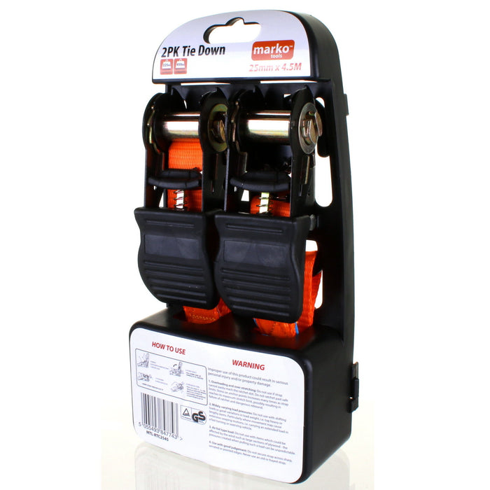 Ratchet Straps Set 25mm x 4.5M 1"