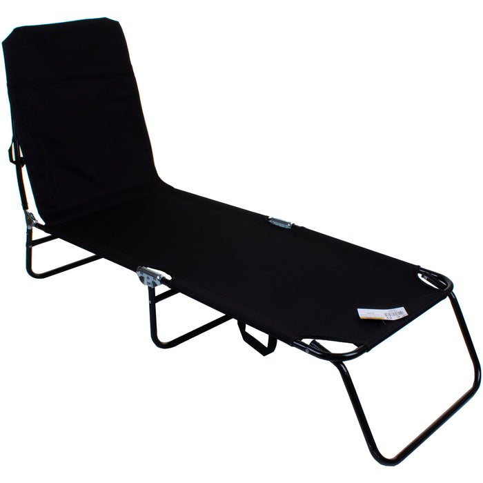 Black Folding Sun Lounger Bed