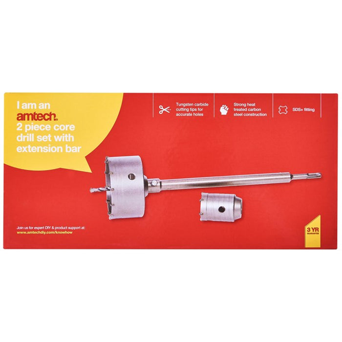 Core Drill Plus Extension Bar 50mm and 110mm