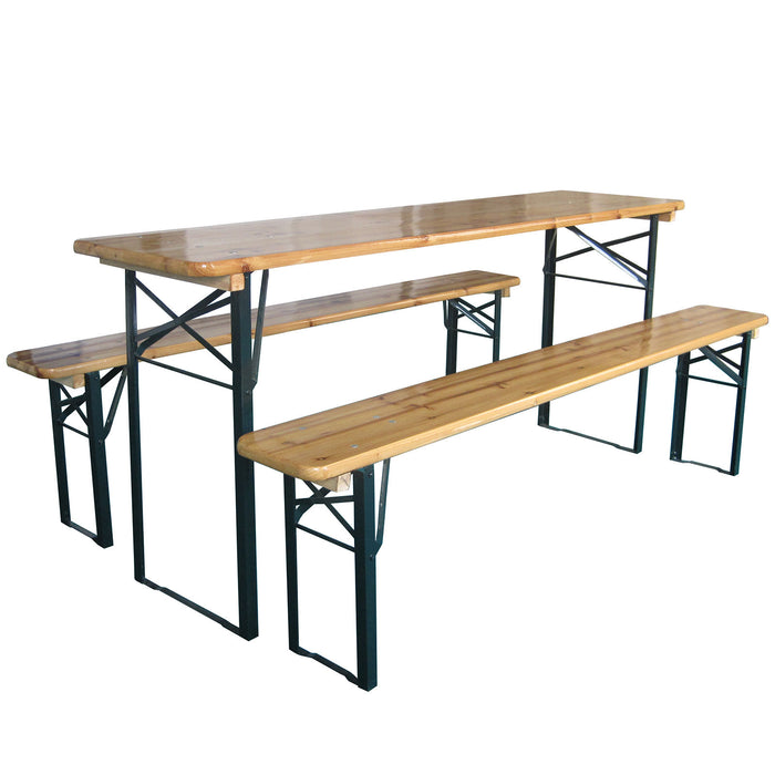 Long Folding Table and Bench Set