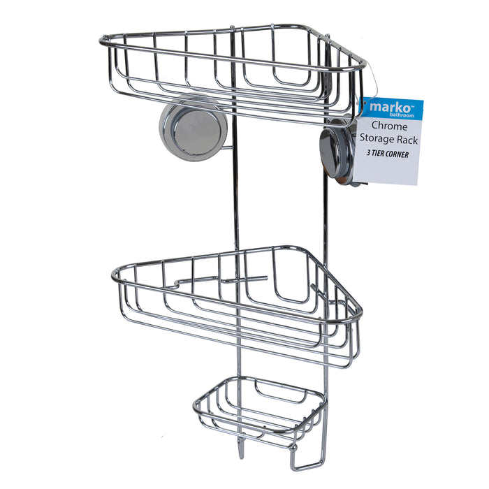 Chrome Storage Rack - 3 Tier Corner