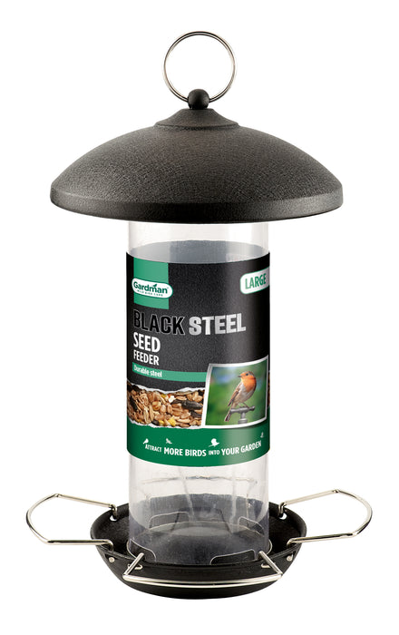 Black Steel Large Metal Feeder