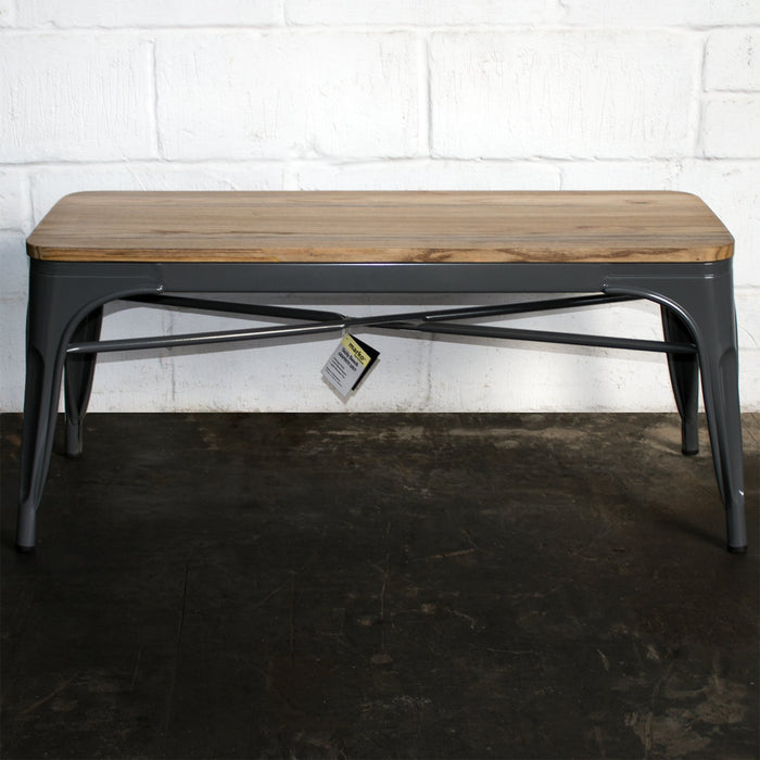 6PC Prato Table, 4 Palermo Chairs & Sicily Bench Set - Graphite Grey