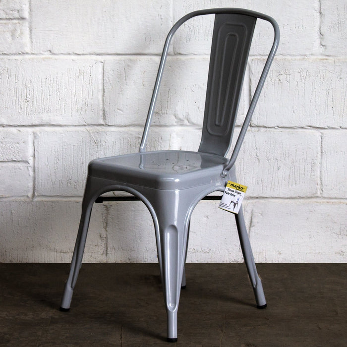 Tolix Style Siena Chair - Pale Grey
