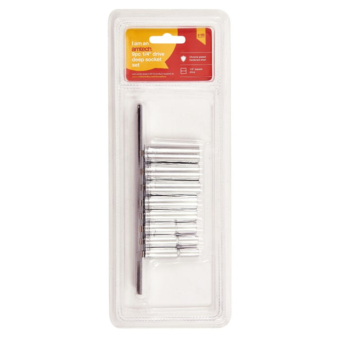 Deep Socket Set 9pc 1/4''