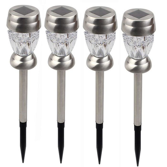 Solar Round Crystal Stake Lights 4pc