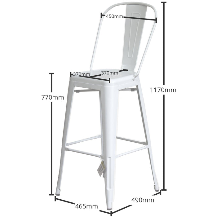 Pascale Bar Stool - White