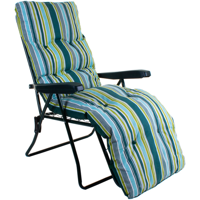 Cushioned Sun Lounger - Citrus Stripe