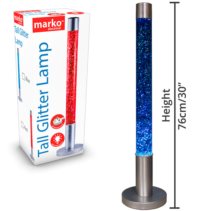 Tall Glitter Lamp - Blue