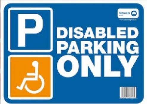 Warning Sticker Disabled Parking Only