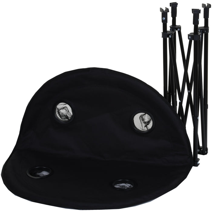 3PC Camping Chair and Table Set - Black