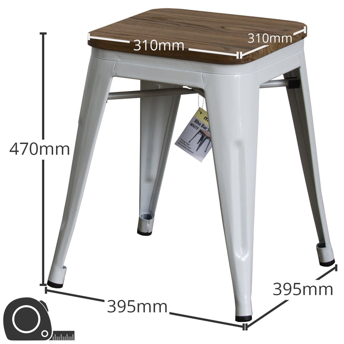 4PC Prato Table, 2 Rho Stools & Sicily Bench Set - White