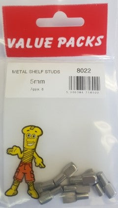 Shelf Studs Metal 5mm 8pc