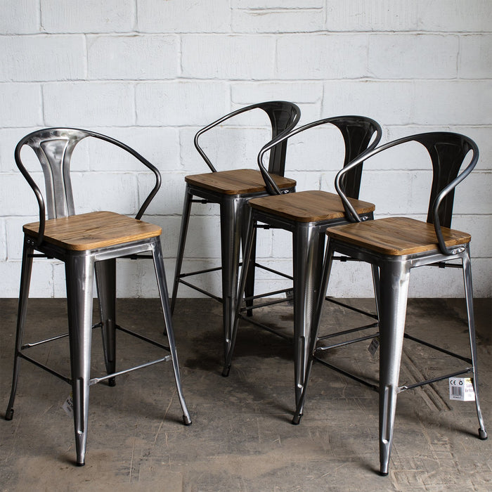 5PC Lodi Table & Licata Bar Stool Set - Steel