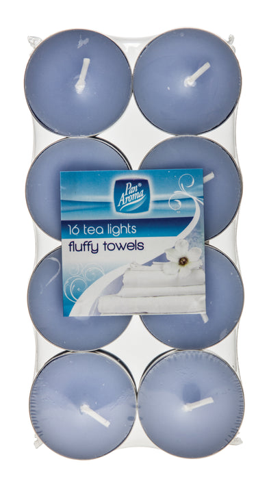 Scented Tealights Fluffy Towels 16pk