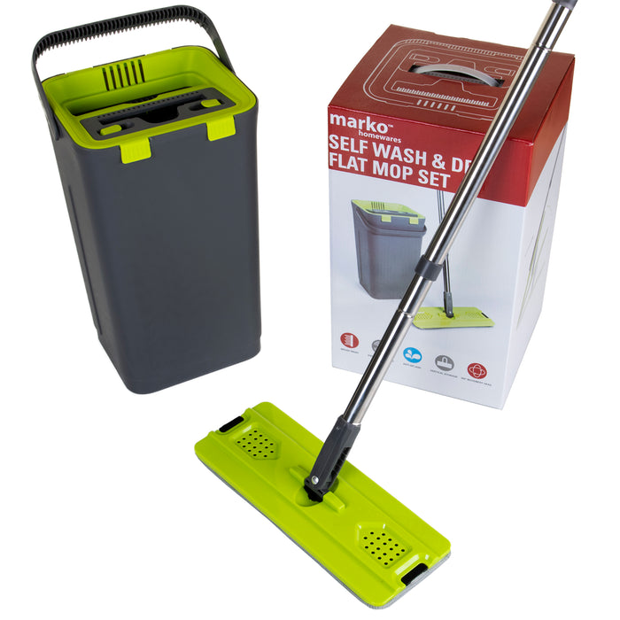 Self Wash & Dry Flat Mop & Bucket Set