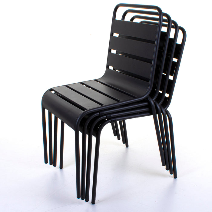 Slatted Bistro Rectangular Table and Chair Sets