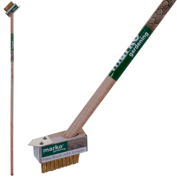 Patio Brush with Wooden Handle