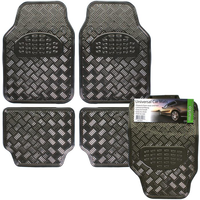 Set of 4 Alloy Car Mats Chrome Plated