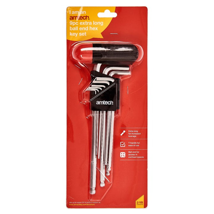 Extra Long Ball End Hex Key Set 9pc