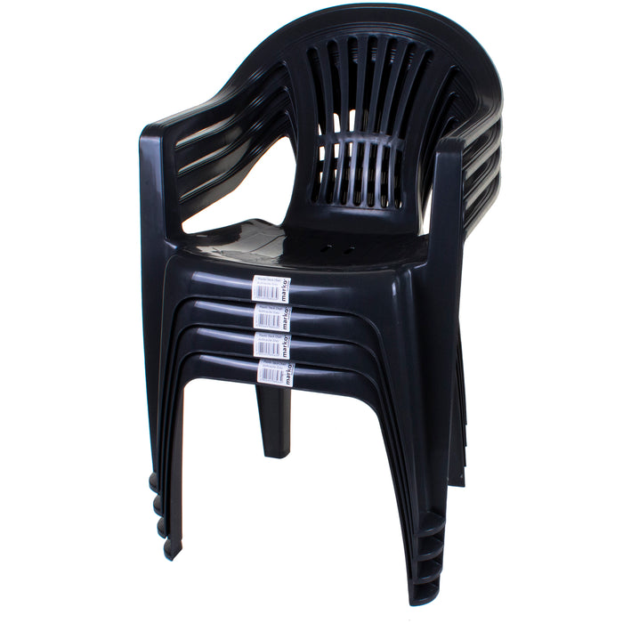 Plastic Deck Chair - Anthracite Grey