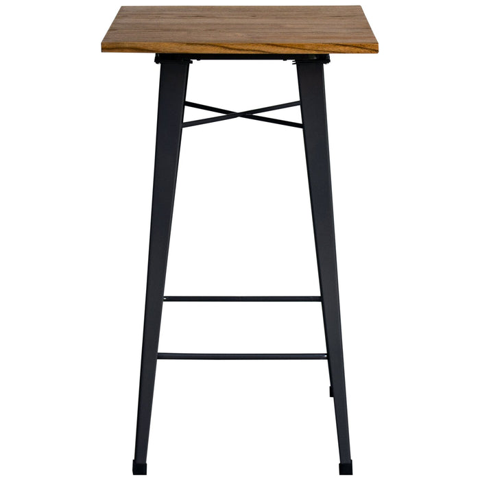 5PC Lodi Table & Pascale Bar Stool Set - Graphite Grey
