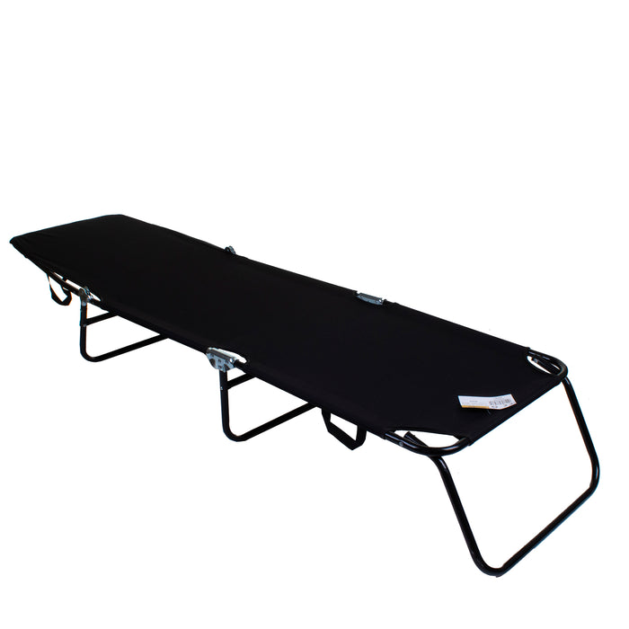 Black Folding Sun Lounger Bed