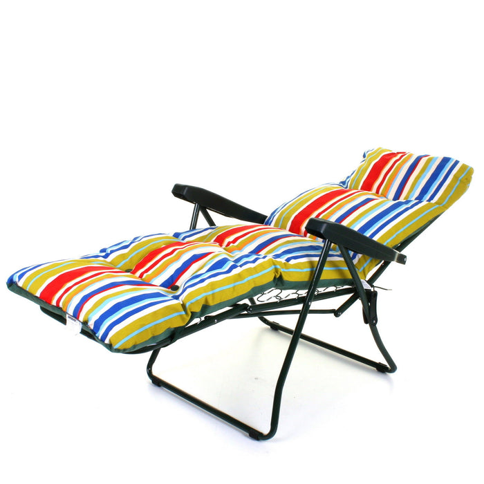 Cushioned Sun Lounger - Multicoloured Stripes
