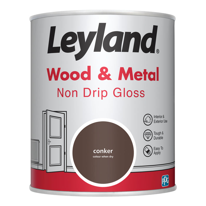 Leyland Wood & Metal Non Drip  Gloss Conker 750ml