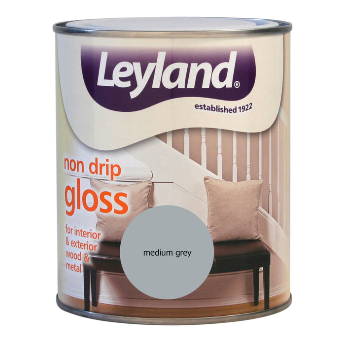 Leyland Non Drip Gloss Medium Grey 750ml