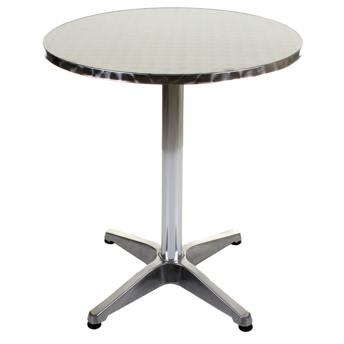 Chrome/Blue Wicker Bistro Sets - Round Table