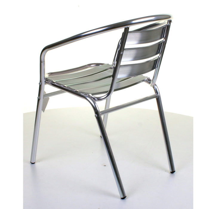 3PC Chrome Bistro Set with Round Chrome Table